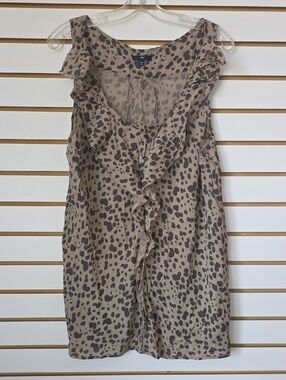 GAP Ruffle Leopard Print Sleeveless Blouse